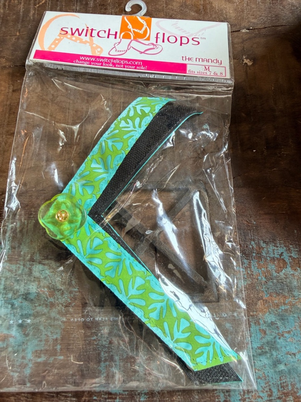 The Mandy Replacement Flip Flop Straps - Green Blue Floral